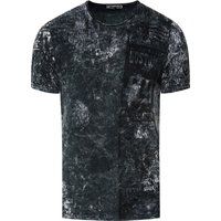 T-Shirt mit Grafikprint und Biker-Waschung