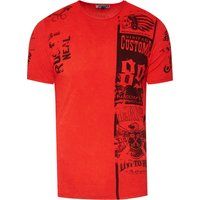 T-Shirt mit Grafikprint und Biker-Waschung