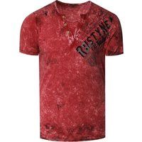 T-Shirt mit verwaschenem Grafikdruck und V-Ausschnitt