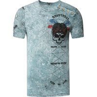 Verwaschenes T-Shirt mit Grafikdruck und Rundhalsausschnitt