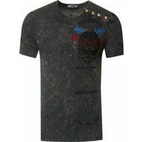 Verwaschenes T-Shirt mit Grafikdruck und Rundhalsausschnitt
