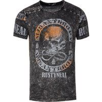 Verwaschenes T-Shirt mit Totenkopf-Grafik