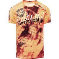 Baumwoll T-Shirt mit Distressed Grafikprint