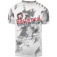 Baumwoll T-Shirt mit Distressed Grafikprint