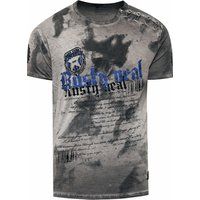 Baumwoll T-Shirt mit Distressed Grafikprint