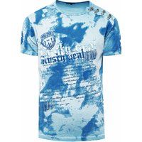 Baumwoll T-Shirt mit Distressed Grafikprint