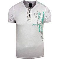 Herren Henley T-Shirt Grau
