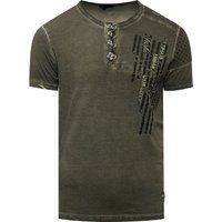 Herren Henley T-Shirt Grau