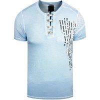Herren Henley T-Shirt Grau