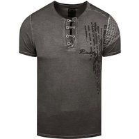 Herren Henley T-Shirt Grau