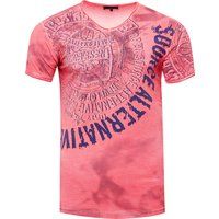 T-Shirt mit Grafikdruck und V-Ausschnitt