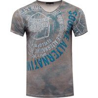 T-Shirt mit Grafikdruck und V-Ausschnitt