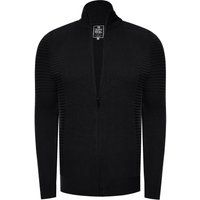 Schmale Strickjacke im Biker-Stil