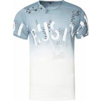 Verwaschenes T-Shirt mit Grafikprint und Farbverlauf