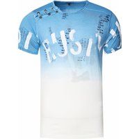 Verwaschenes T-Shirt mit Grafikprint und Farbverlauf