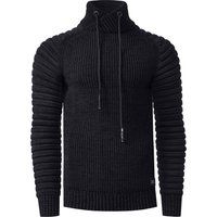 Herren Grobstrick Pullover mit Stehkragen