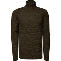 Strick-Rollkragenpullover mit Textur