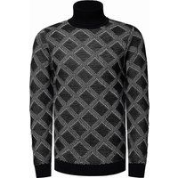 Strukturierter Rollkragenpullover mit Rautenmuster