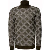Strukturierter Rollkragenpullover mit Rautenmuster