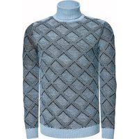 Strukturierter Rollkragenpullover mit Rautenmuster