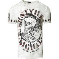 T-Shirt mit Skull-Print im Used-Look