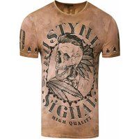 T-Shirt mit Skull-Print im Used-Look