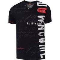 Lässiges V-Ausschnitt T-Shirt mit Print