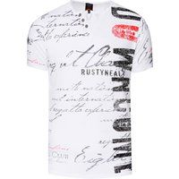 Lässiges V-Ausschnitt T-Shirt mit Print
