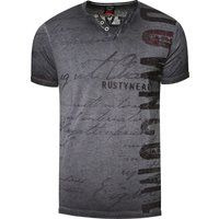 Lässiges V-Ausschnitt T-Shirt mit Print