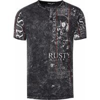 T-Shirt mit Knopfleiste und Grafikdruck