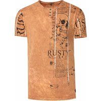 T-Shirt mit Knopfleiste und Grafikdruck