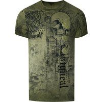 T-Shirt mit Grafikprint und Biker-Waschung