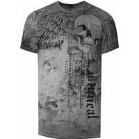 T-Shirt mit Grafikprint und Biker-Waschung