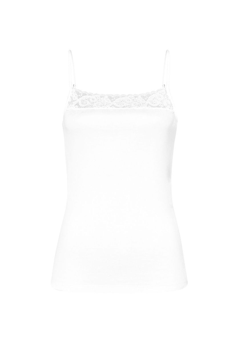 Baumwoll-Spaghettitop mit Spitzendetail