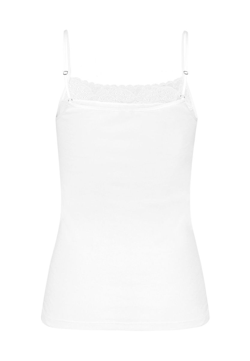 Baumwoll-Spaghettitop mit Spitzendetail