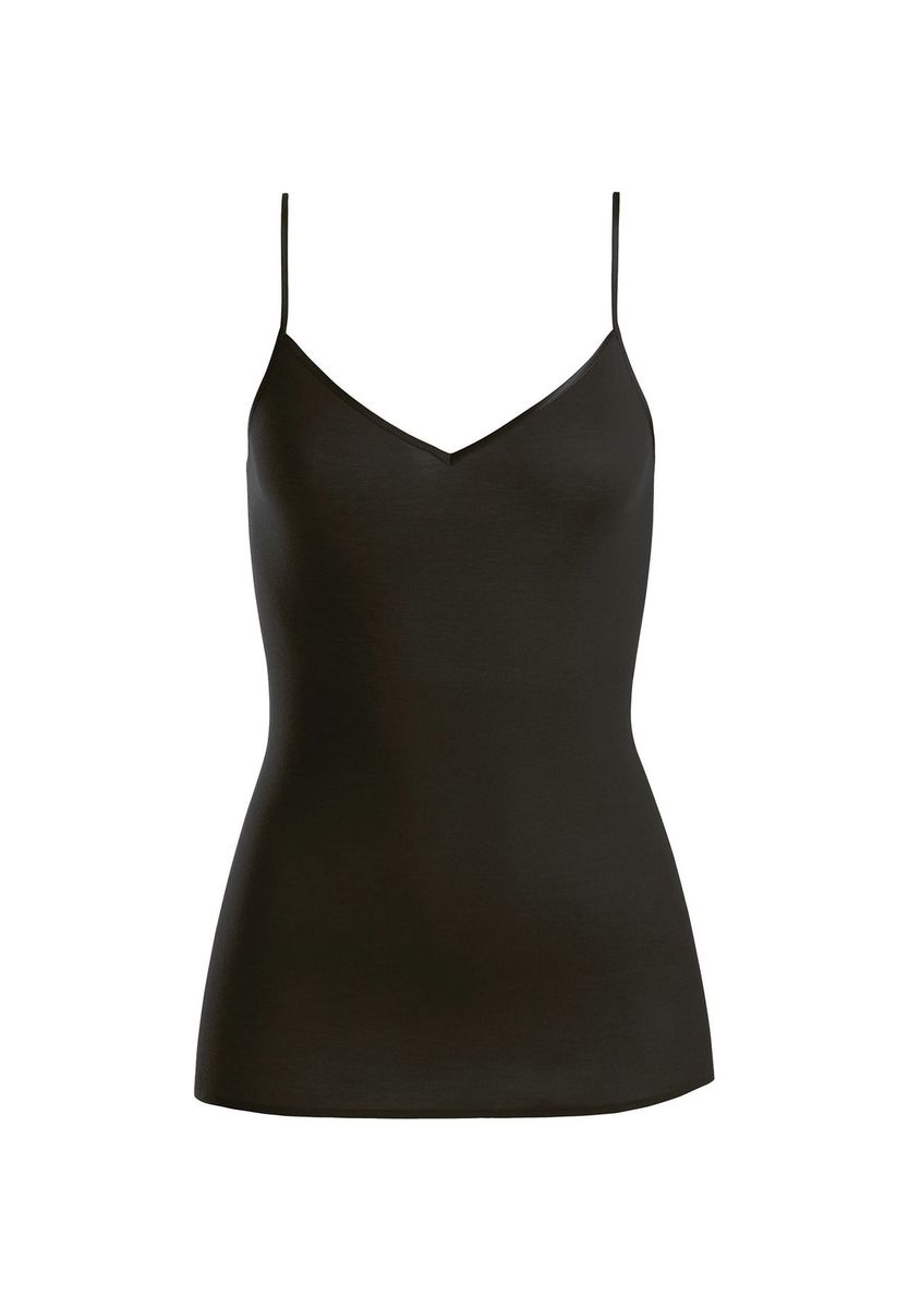 Nahtloses Baumwoll-Top mit V-Ausschnitt