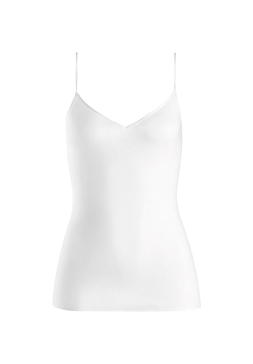 Nahtloses Baumwoll-Top mit V-Ausschnitt