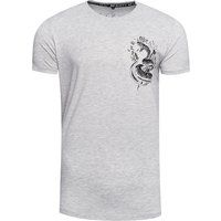 Hellgraues T-Shirt mit Schlangengrafik