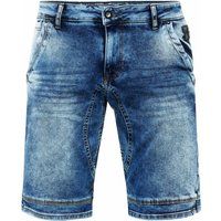 Blaue Distressed Denim Bermuda Shorts