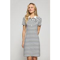 Gestreiftes Polokleid mit nautischem Aufnäher