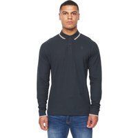 Duck and Cover - "Roxberry" Poloshirt für Herren Langärmlig (Marineblau)