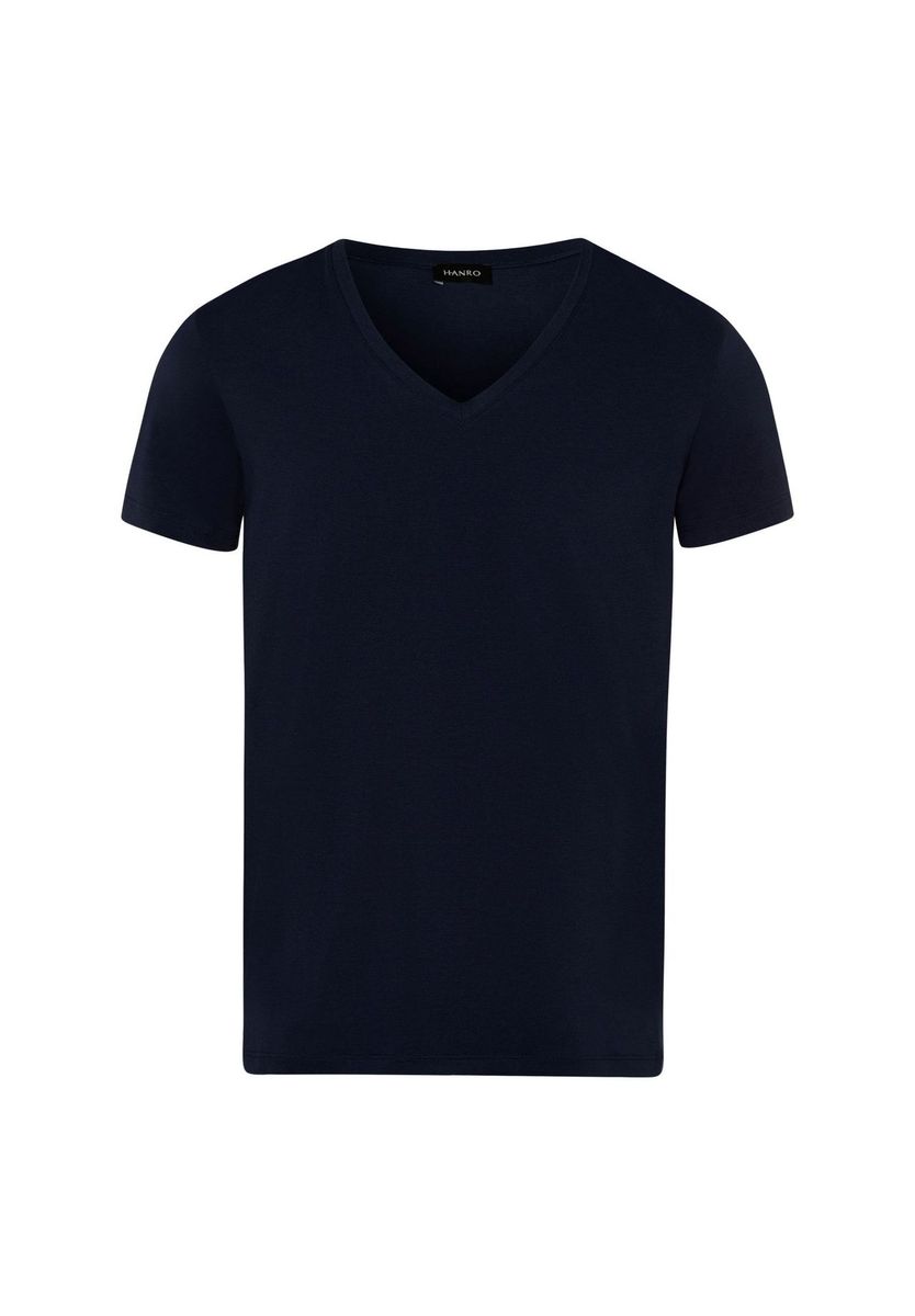 Klassisches Marineblaues T-Shirt mit V-Ausschnitt
