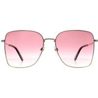 Quadratische Sonnenbrille mit pinkfarbenen Farbverlaufsgläsern