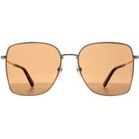Quadratische Sonnenbrille mit goldenem Metallrahmen