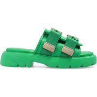 Klobige Pantoletten mit Profilsohle