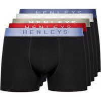 Henleys - "Blackiris" Boxershorts für Herren(5er-Pack) (Schwarz)