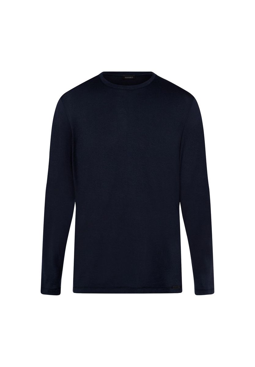 Klassisches Baumwoll Langarm Schlafshirt