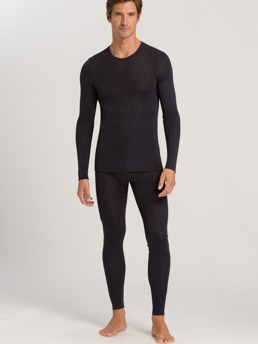 Langarmshirt aus Woll-Seiden-Mischung