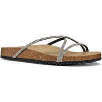 Geox D BRIONIA R Polyester Damen Sandalen In Schwarz/Silber