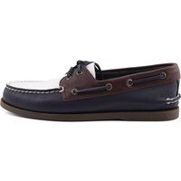 Sperry Authentic Original 2 Eye Herren Bootsschuhe Aus Leder In Marineblau/Weiß/Braun